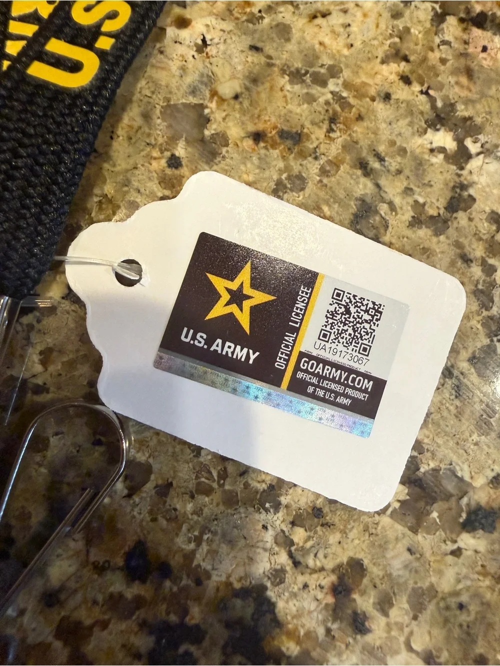U.S. Army Black & Yellow  Lanyard